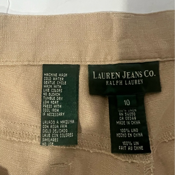 Lauren Jeans Co. Ralph Lauren 100% Linen Wide Leg Pants - Picture 6 of 10